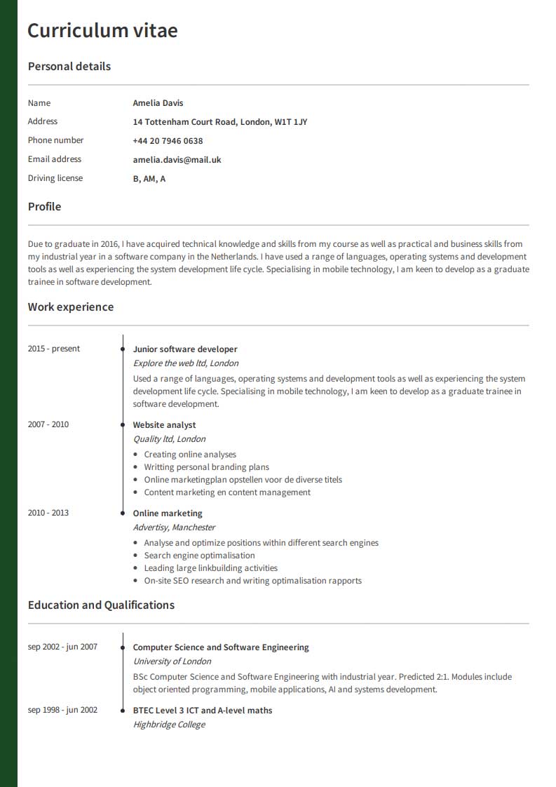 Contoh Template CV Untuk Semua Pekerjaan CVMaker co id