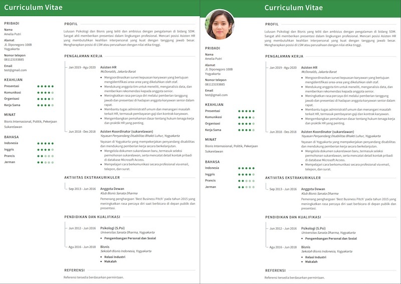 Perlukah menambahkan foto CV