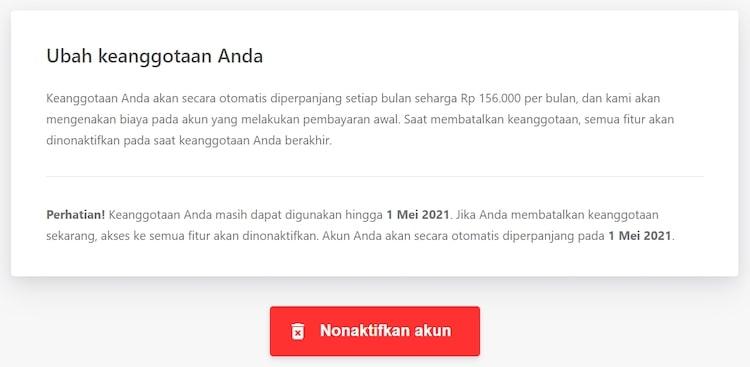 Bagaimana cara menggunakan/membatalkan layanan CVmaker